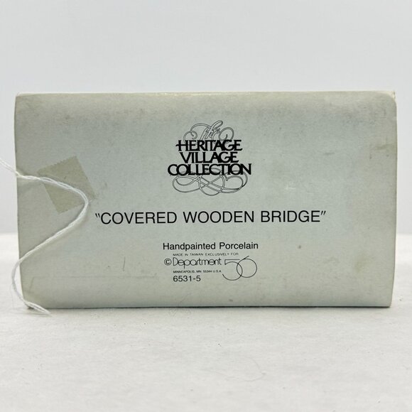 Vintage Department 56 Heritage Village Covered Wooden Bridge 5" Porcelain 6531-5 - Picture 6 of 15